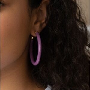 Purple Hoop Earrings